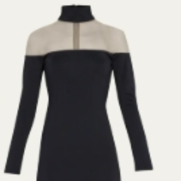 Alice + Olivia Zahra black sheer illusion mini dress, size 10 NWT - Picture 2 of 5